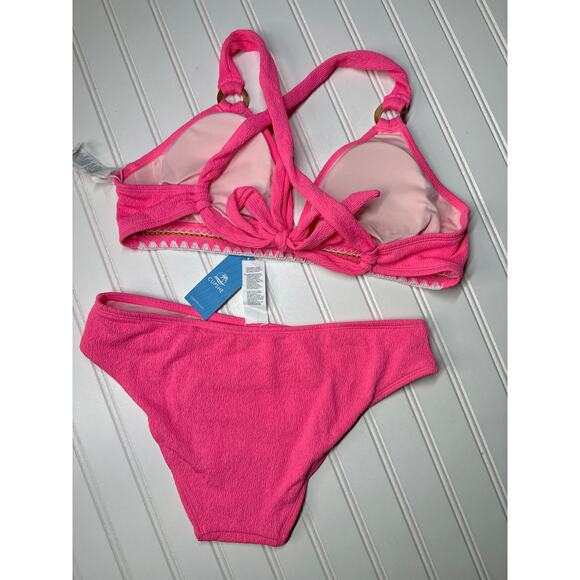 NWT Cupshe Two Piece Swimsuit Bikini Pink Crossback Bikini Swim BUNDLE Size M - Picture 7 of 7